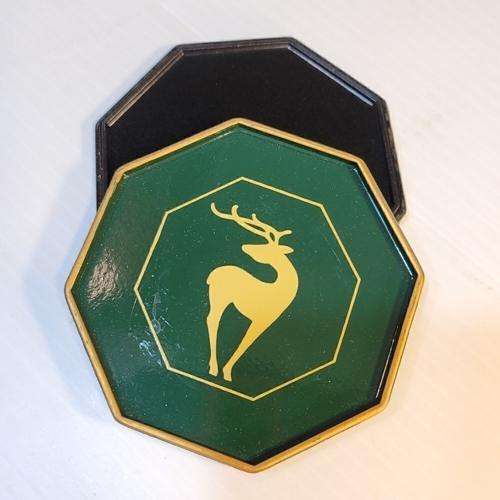 Vintage Enesco Christmas Plastic Coasters Set
